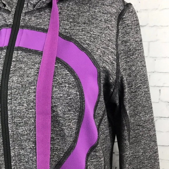Lululemon Stride Jacket Purple Heathered  Marl GrayFull Zip Hoodie Jacket - Picture 6 of 8